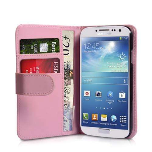 Pink Flip Wallet PU Leather Case for Samsung Galaxy S4 I9500
