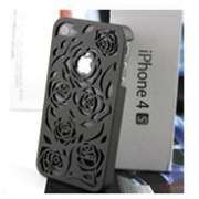 Black Rose Design Case for iPhone 4 / 4s