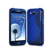 Blue Samsung Galaxy S3 III i9300 S-Line TPU Cover Case + Screen Protector