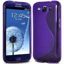 Purple Samsung Galaxy S3 III i9300 S-Line TPU Cover Case + Screen Protector
