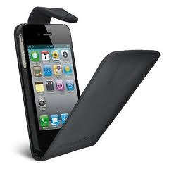 iPhone 4 / 4s Black Flip Cover Case including Screen Protector