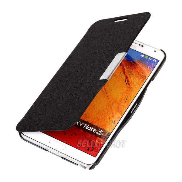 Black Magnetic Flip Leather Hard Case Cover for Samsung Galaxy Note 3 III N9000