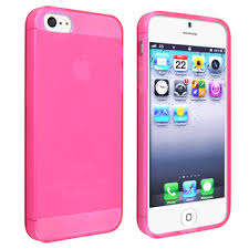 Pink Frosted TPU Cover Case for iPhone 5 and 5S