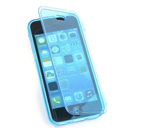 Blue iPhone 5c Transparent Flip Cover Case