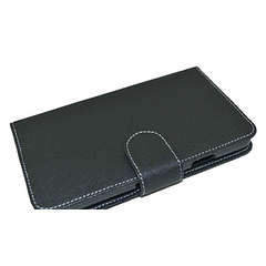 Samsung Galaxy S5 i9600 Black with White Stitching Flip Cover Case + SCREEN PROTECTOR