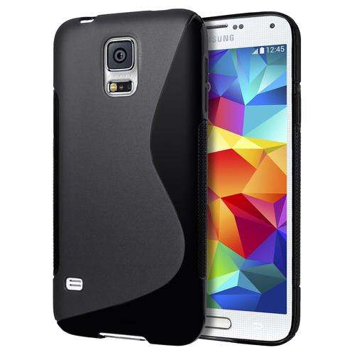 Black Samsung Galaxy S5 i9600 S Line Cover Case + FREE SCREEN PROTECTOR