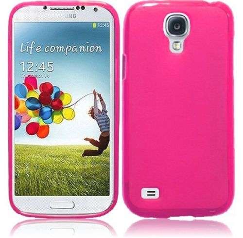 Pink Samsung Galaxy S4 Mini i9190 Frosted Gel Cover Case + SCREEN PROTECTOR