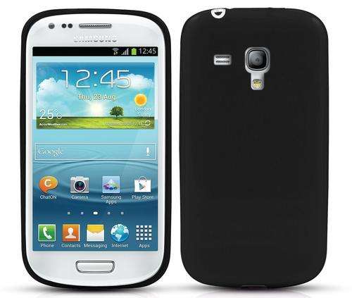 Black Samsung Galaxy S3 Mini i8190 Matte TPU Cover Case + Screen Protector