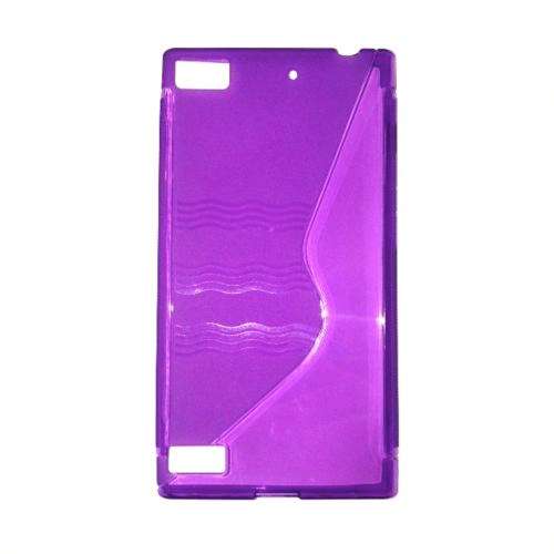 Purple S Line with Waves TPU Cover Case + Screen Protector for BlackBerry Z3