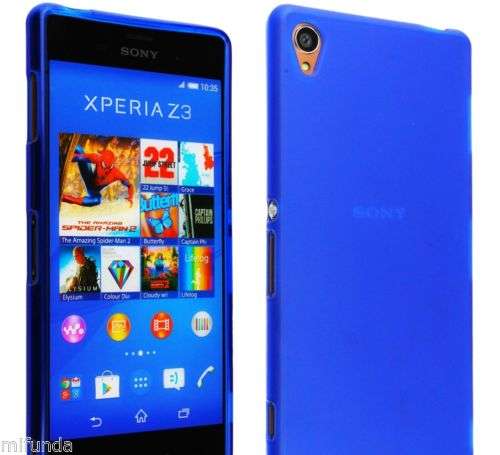 Blue TPU Frosted Sony Xperia Z3 Case + Screen Protector