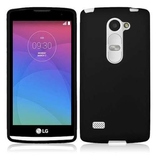 Black Frosted TPU Gel Cover Case for LG Leon / H340n