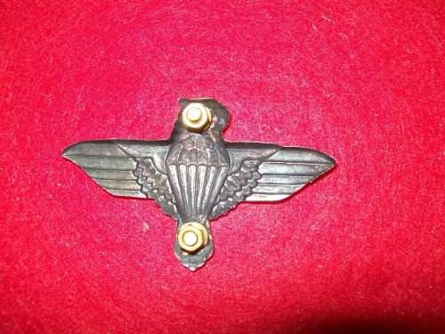 44 Para Brigade , Grey Metal Beret Badge ( 2 x screws  intact )