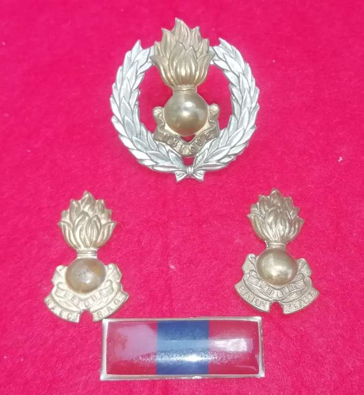 ENGINEERS CORPS SET - BERET BADGE - 2 X COLLAR BADGES - BERET BAR