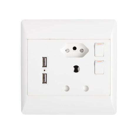 Wall Socket with 2 USB Ports to Charge your Phone,Tablet etc.