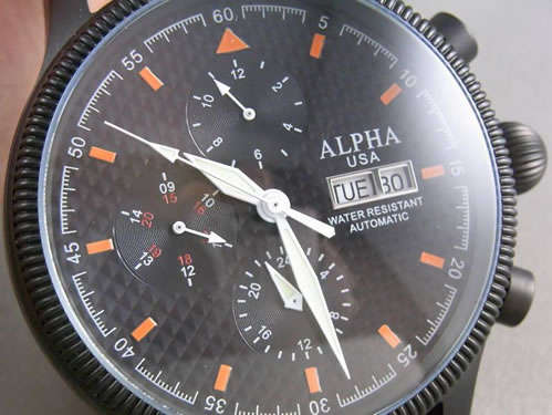 Alpha multifuncton automatic calendar watch - PVD black coating