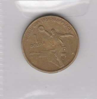 Australia 2005 1 dollar, anniversary of the end of WWII.