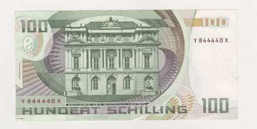 Austria 100 schilling banknote. 1984. Circulated