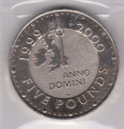 Great Britain 1999 five pounds coin.