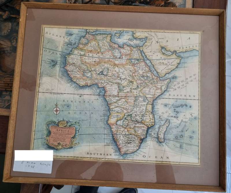 Map of Africa by Bowen 1748. Uncommon Folio map