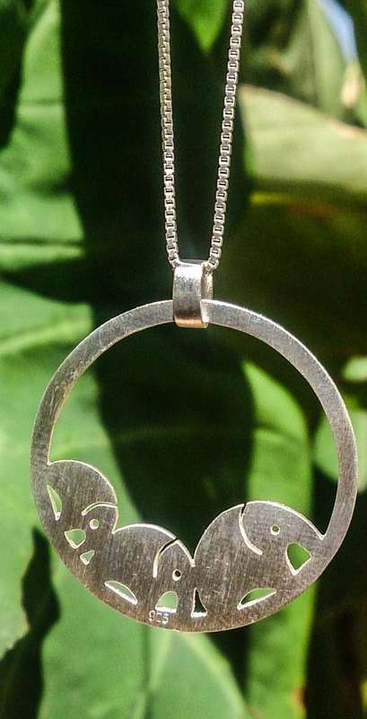 Elephant Journey Sterling Silver Necklace