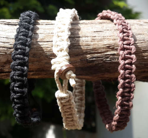 Set Of 3 thick Hemp Bracelets