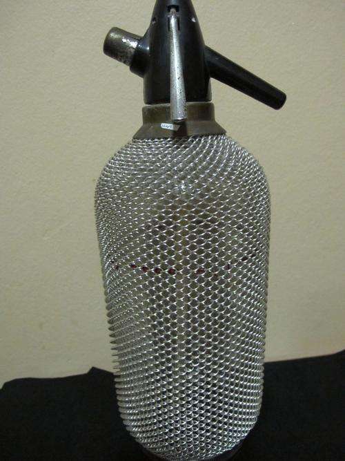 CRAZY R1 START! Large Vintage Glass Siphon with Chain Mail