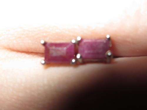 Genuine 1.50ct Genuine Ruby & Plat/925 Earrings