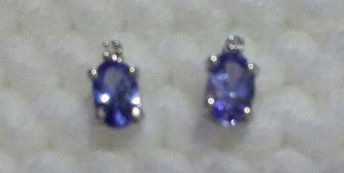 Real DIAMONDS and TANZANITES! Beautiful  .99ct Tanzanite, diamond & Plat/925 Earrings