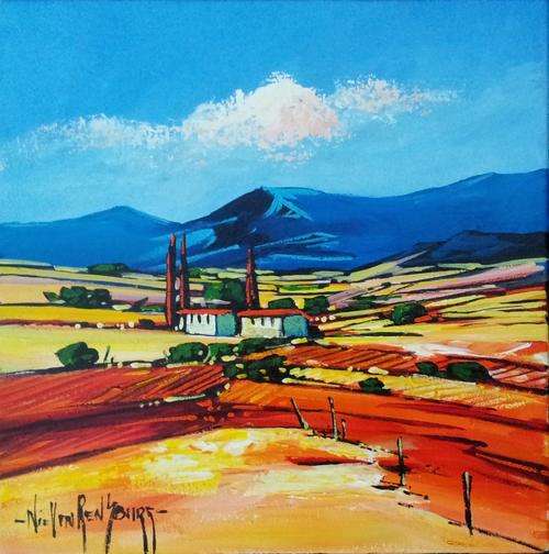 Original painting by NIC VAN RENSBURG - Farm Scene 10 - 350 x 350