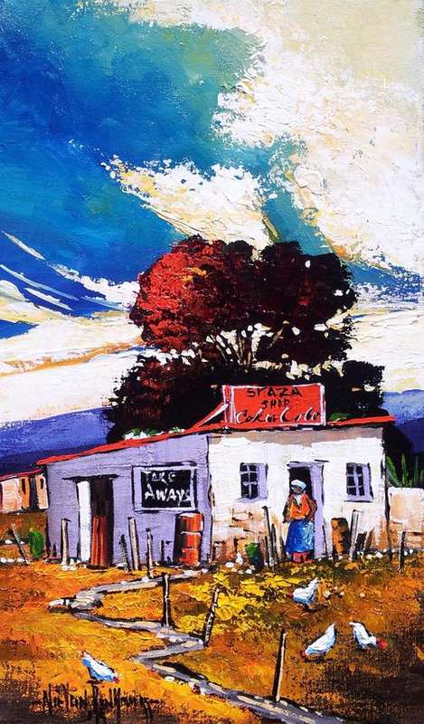 Original painting by NIC VAN RENSBURG - Rural Cottage 2 - 500 x 300