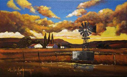 Original painting by NIC VAN RENSBURG - Sunset - 500 x 300