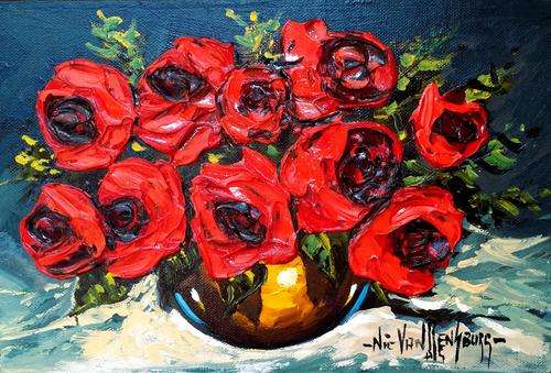 Original painting by NIC VAN RENSBURG - Klein Rosies - 300 x 200