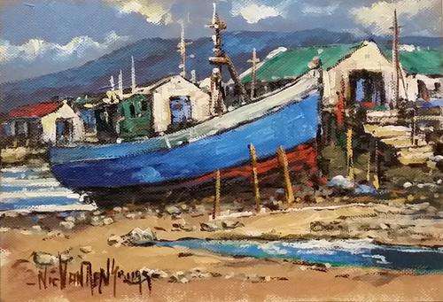 Original Painting by NIC VAN RENSBURG - Weskus - Droog Dok - 270 x 190