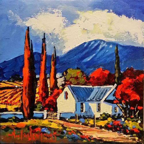 Original painting by NIC VAN RENSBURG - Cottages 1 - 255 x 255