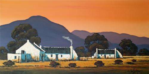 Original painting by NIC VAN RENSBURG - Caledon Farm Scene - 1000 x 500