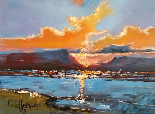 Original Painting by NIC VAN RENSBURG - West Coast Sunset 2 -  400 x 300