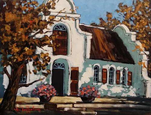 Original Painting by NIC VAN RENSBURG - Cape Dutch Autumn - 400 x 300