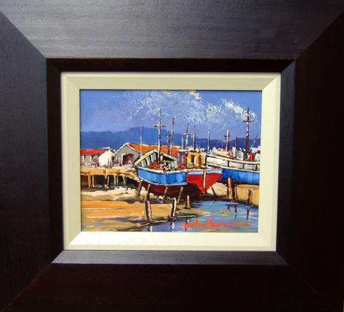 Original painting by NIC VAN RENSBURG - Bootjies 2 - 470 x 420 - framed