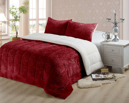 3pc Sherpa Flannel Quilt