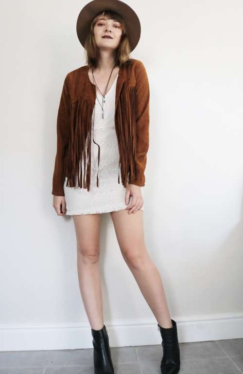 Vintage tassel jacket / fringe jacket / not leather / native american / cowboy jacket