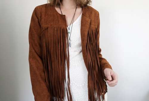 Vintage tassel jacket / fringe jacket / not leather / native american / cowboy jacket