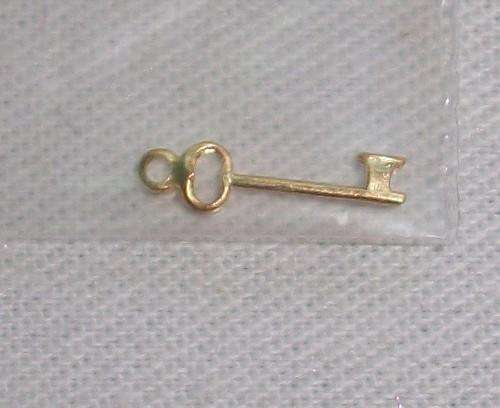Miniature charms for doll house, embroidery or quilting,- key