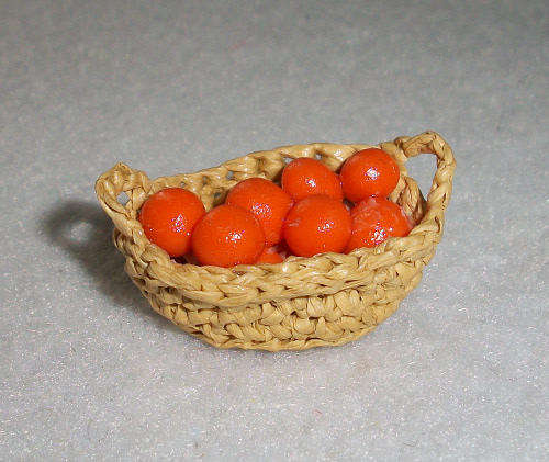 Oranges in basket.