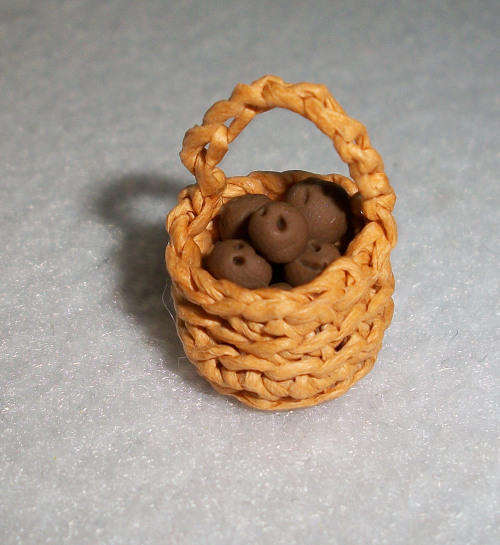 Potatoes in basket.