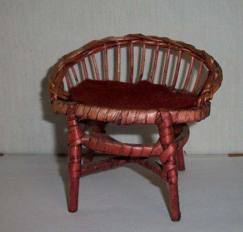 Wicker doll chair