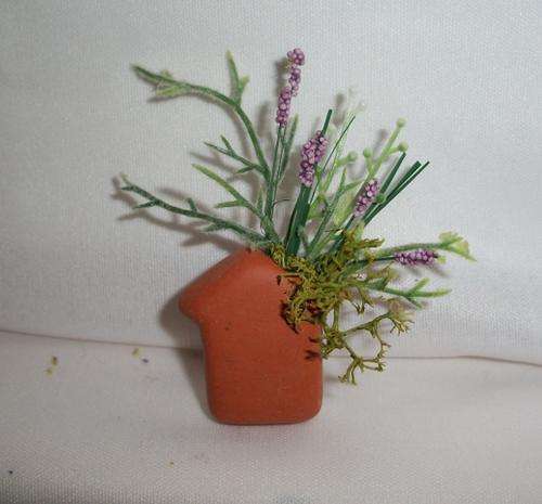 Miniature Pottery pot with flowers
