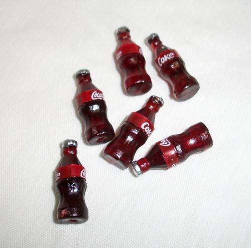 miniature Plastic coke bottles, pack of two.