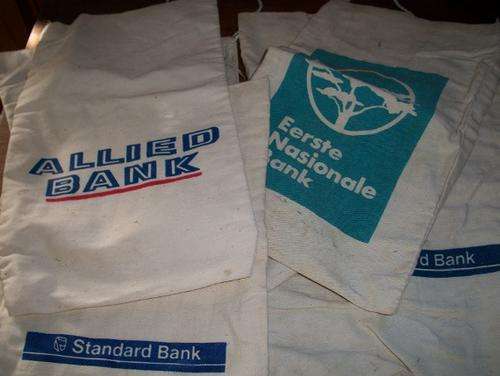 Vintage fabric bank bags