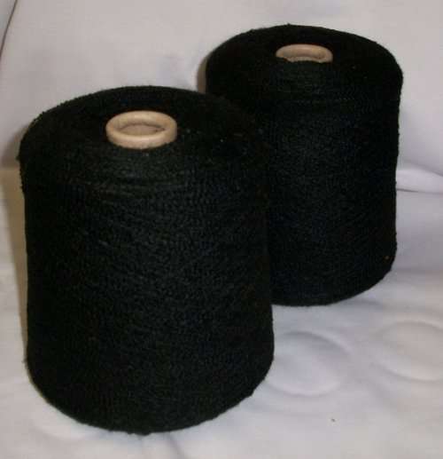 Black wavy wool.