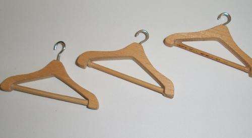 Miniature coat hangers.